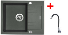 Sinks LINEA 600 XC Titanium + Elasta nerez/černá 